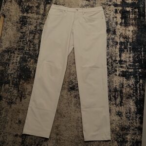 lululemon ABC Classic 5 Pocket Pants 34x33 Warpstreme Cream Stretch Performance